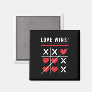 Aimant Tic Tac Toe Love gagne Anniversaire Saint-Valentin