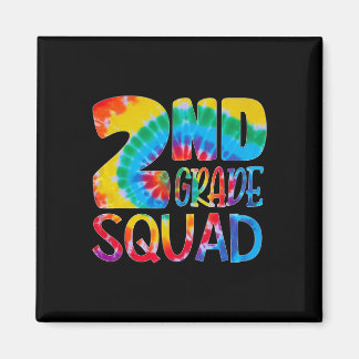 Aimant Tie Dye 2e année Escouade Enseignant Élève Premier