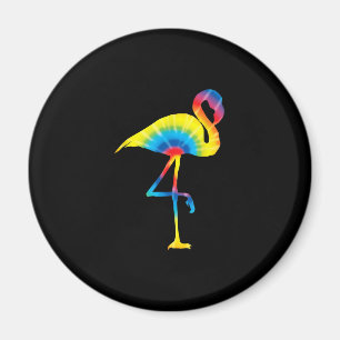Aimant Tie Dye Flamant rose arc-en-ciel Imprimer Oiseau A