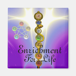 AIMANT TIGE D'ASCLEPIUS 7 CHAKRAS, YOGA, ÉNERGIE