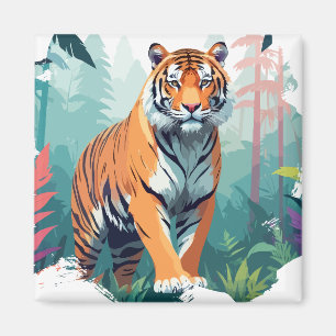 Aimant Tiger Vector Art Animal Majestic Nature Faune