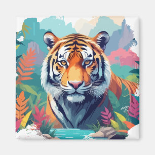 Aimant Tiger Vector Art Animal Majestic Nature Faune