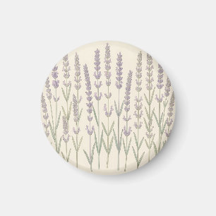 Aimant Tiges de Lavande Élégantes Botanique Violet Clair