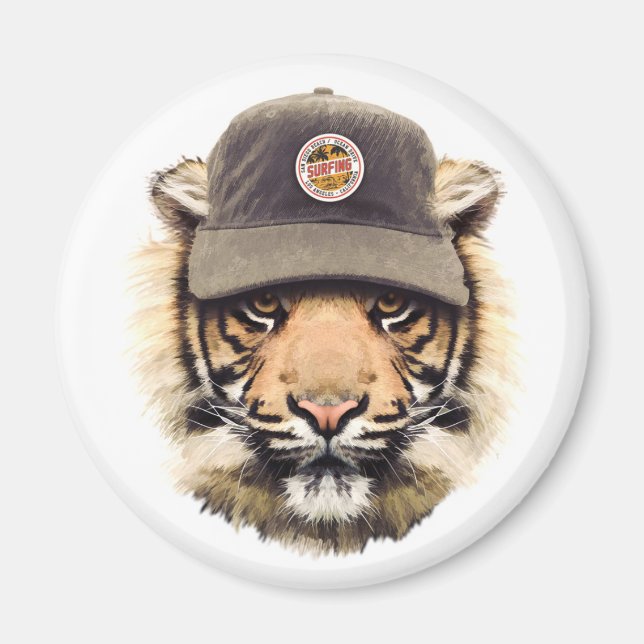 Aimant Tigre de surf (Devant)