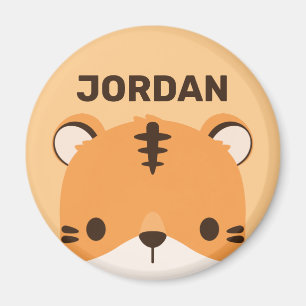 Aimant Tigre mignon avec nom personnalisé