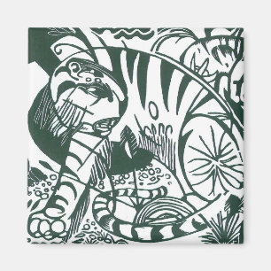 Aimant Tigre par Franz Marc, Art Expressionniste Vintage