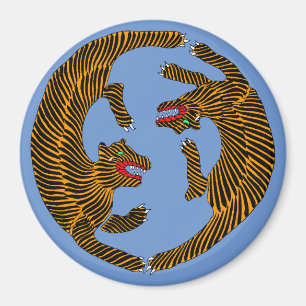 Aimant Tigres d'art populaire japonais