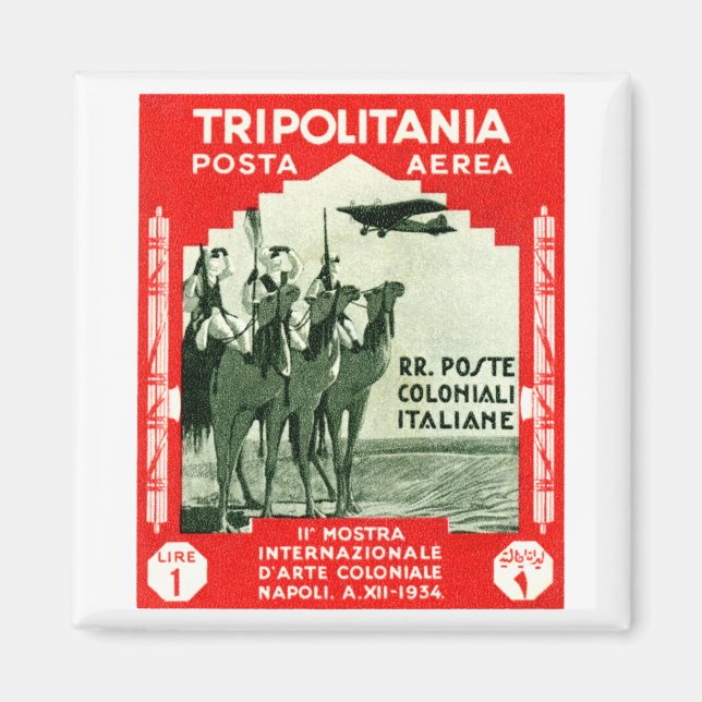 Aimant Timbre de la Tripolitaine 1934 (Devant)