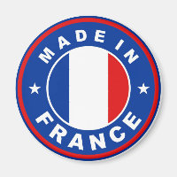timbre rond étiquette du drapeau de la france