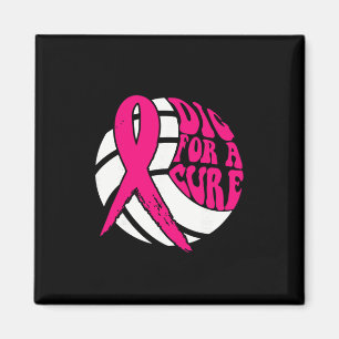 Aimant Tirer Au Ribbon Cure Volleyball Cancer Du Sein Con