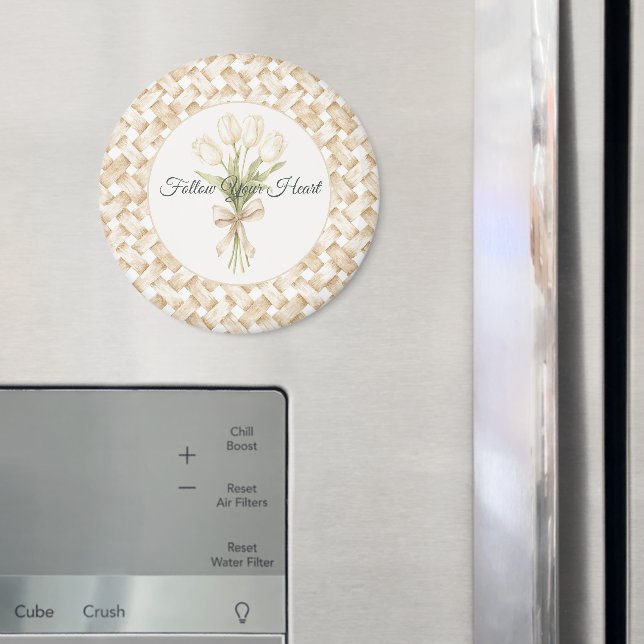 Aimant Tissu Panier Blanc Crème  (In situ (réfrigérateur))