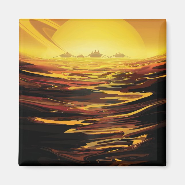 Aimant Titan la plus grande lune de la planète Saturne (Devant)