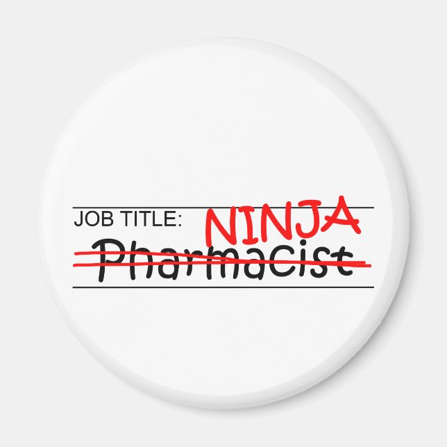 Aimant Titre de l'emploi Ninja - Pharmacien (Devant)
