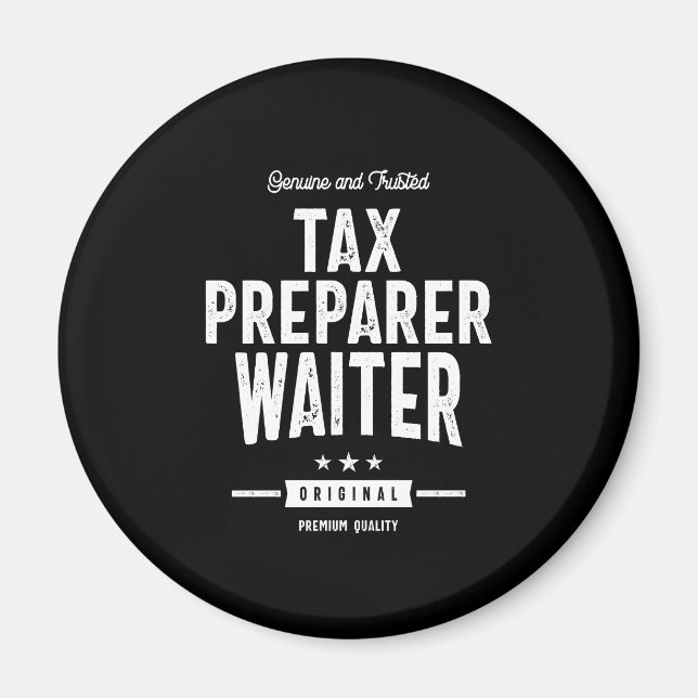 Aimant Titre du travail du préparateur fiscal (Devant)