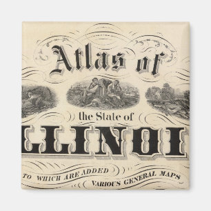 Aimant Titre Page Atlas de l'État de l'Illinois