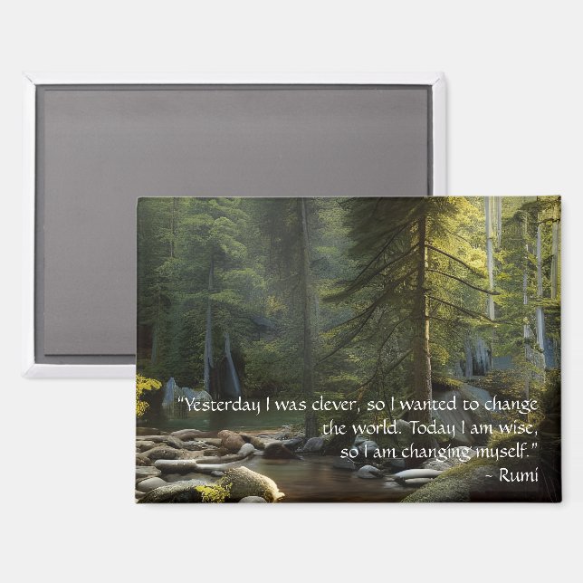 Aimant Today I Am Wise Quote Nature Landscape  (Recto/Verso)