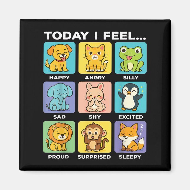 Aimant Today I Feel... Funny Animals Emotional Boxes Emot (Devant)