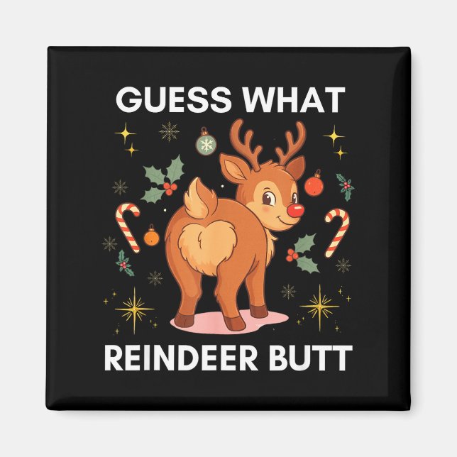 Aimant Toddler Christmas Ugly Sweater Guess What Reindeer (Devant)