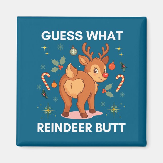 Aimant Toddler Christmas Ugly Sweater Guess What Reindeer (Devant)