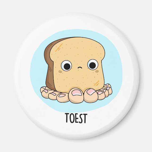 Aimant Toest Drôle Toest Toast Avec Jeu D'Orteils (Devant)