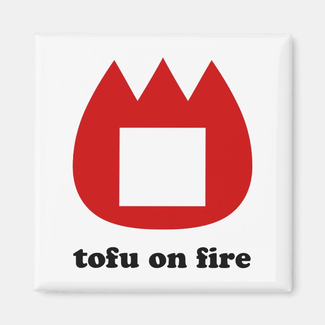 Aimant 📛 tofu en feu (Devant)