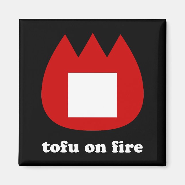 Aimant 📛 tofu en feu (Devant)