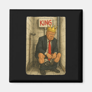 Aimant Toilet Throne King – Satirical Trump Artwork 