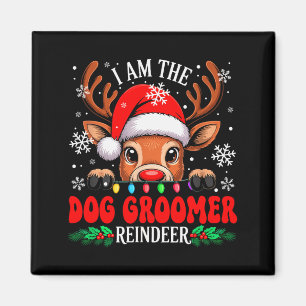 Aimant Toiletteur pour chiens Renne Noël Mignon Renne de