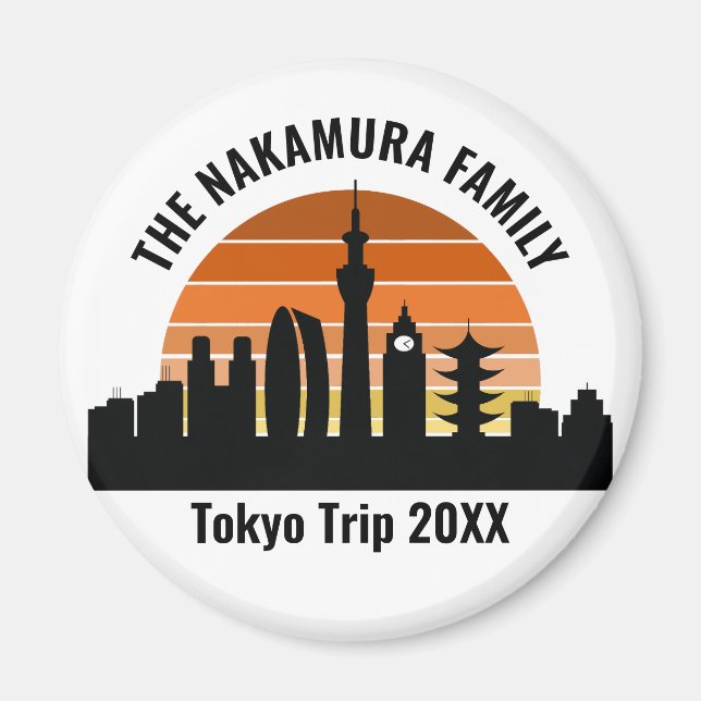 Aimant Tokyo Japon Sunset vacances personnalisées (Devant)