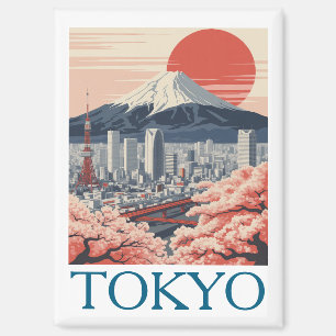Aimant Tokyo Rétro Japon Voyage Vintage