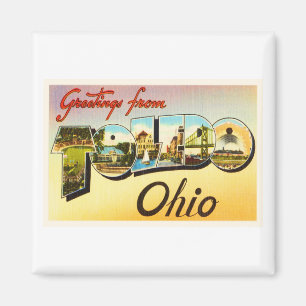 Aimant Toledo Ohio OH Vieux souvenir Vintage voyage