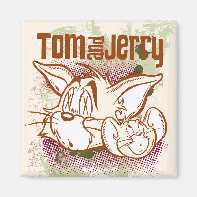 Aimant Tom et Jerry Brown et vert (Devant)