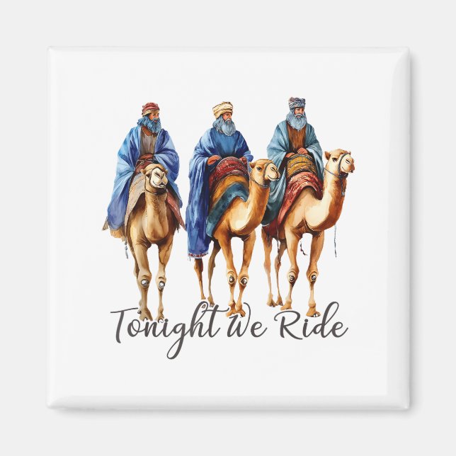 Aimant Tonight We Ride Christmas, 3 Wise Men Funny Christ (Devant)