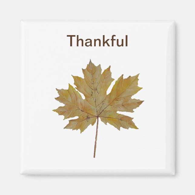 Aimant Tons feuille d'érable, brun et or (Devant)