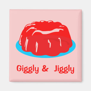 Aimant Toon de bande dessinée rétro Vintage "Giggly & J