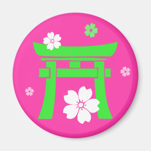 Aimant Torii (vert et rose)