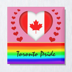 Aimant Toronto Pride & Hearts & Rainbow Flag / Love
