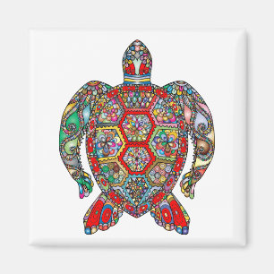 Aimant Tortue colorée