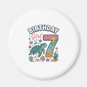 Aimant Tortue de mer fille d'anniversaire 7e anniversaire