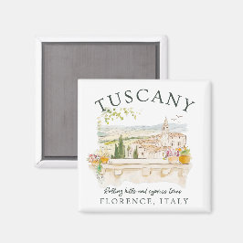 Aimant Toscane Italie Travel-Rolling Hills & Cypress Tree