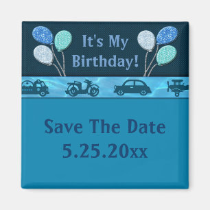 Aimant Total Birthday Boy in Blue Date de sauvegarde