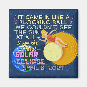 Aimant Total Éclipse Solaire Avril 8 2024 Amusant América