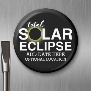 Aimant Total Solaire Eclipse - 2024 ou date personnalisée