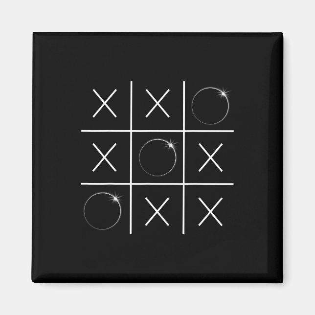 Aimant Total Solaire Eclipse Tic Tac Toe 04.08.2024 Garço (Devant)