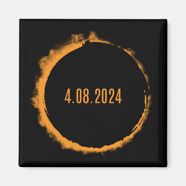 Aimant Total Solaire Eclipse USA 8 avril 2024 (Devant)