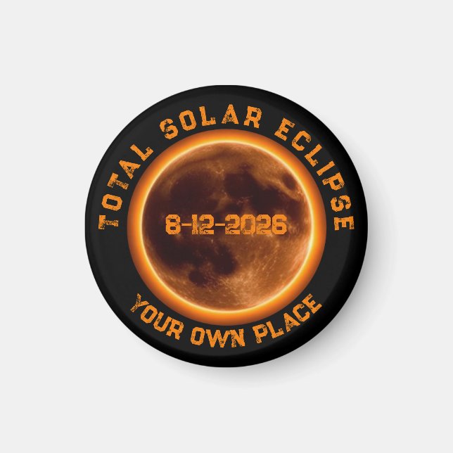 Aimant Total Solar Eclipse August 12, 2026 (Devant)