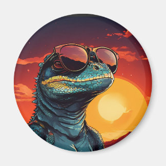 Aimant Total Solar Eclipse with cool lizard