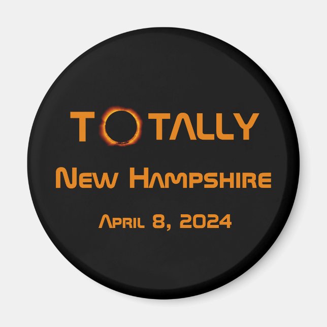 Aimant Totalement New Hampshire 2024 Solar Eclipse (Devant)