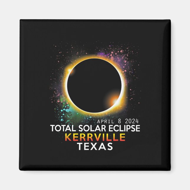 Aimant Totalité du Texas Total Éclipse solaire 8 avril 20 (Devant)