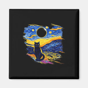 Aimant Totalité Solaire Eclipse 2024 Starry Night Van Gog